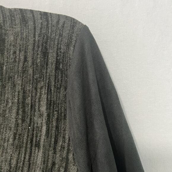 Logo Lori Goldstein Zip Front Cardigan Knit Sweater Small Sharkbite Hem Flowy - Picture 5 of 13